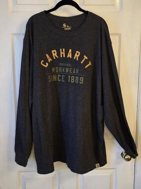 Carhartt 2X Mens Big & Tall Long-Sleeve Graphic Tee Original Workwear